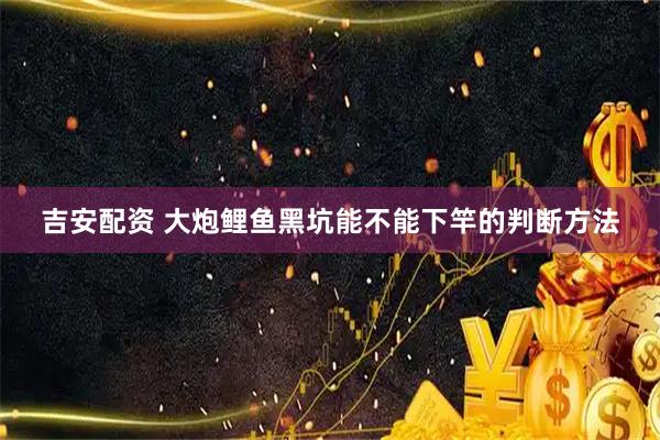 吉安配资 大炮鲤鱼黑坑能不能下竿的判断方法